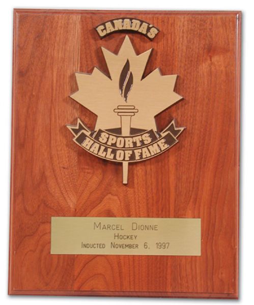 Marcel Dionnes Canada Sports Hall of Fame Plaque (12" x 15")