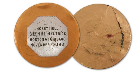 Bobby Hulls 1961-62 6th Career NHL Hat Trick Puck