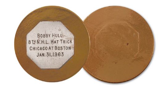 Bobby Hulls 1962-63 8th Career Hat Trick Puck