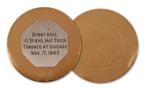 Bobby Hulls 1963-64 10th NHL Hat Trick Puck