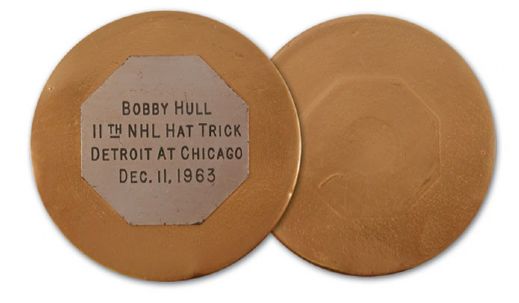 Bobby Hulls 1963-64 11th Career Hat Trick Puck