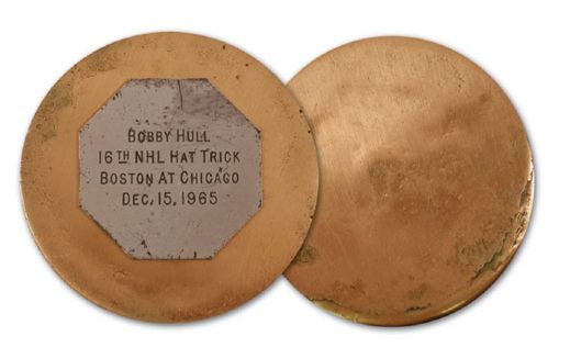 Bobby Hulls 1965-66 16th Career Hat Trick Puck