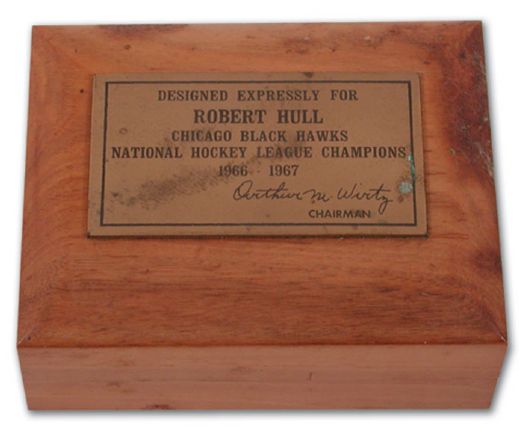 Bobby Hulls 1966-67 NHL Championship Wooden Ring Box