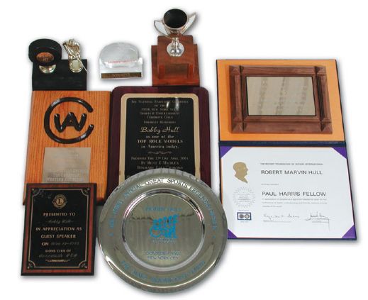 Bobby Hulls Trophy and Plaque Collection of 9