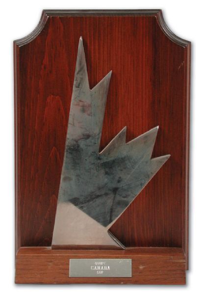 1987 Canada Cup Trophy Presented to Marvin Goldblatt (11")