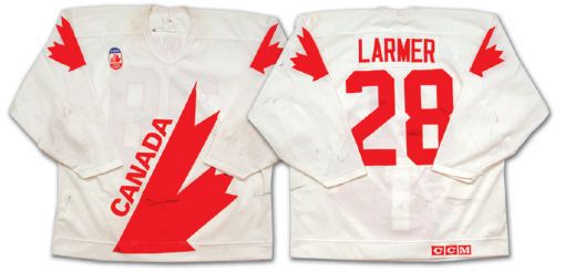 Steve Larmers 1991 Canada Cup Autographed Game Worn Jersey