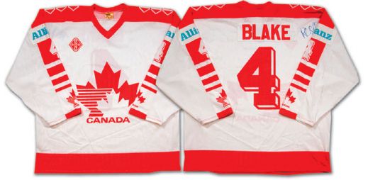 Rob Blakes Team Canada World Championships Autographed Game Worn Jersey