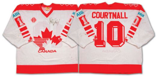 Geoff Courtnalls 1991 Team Canada World Championships Autographed Game Worn Jersey