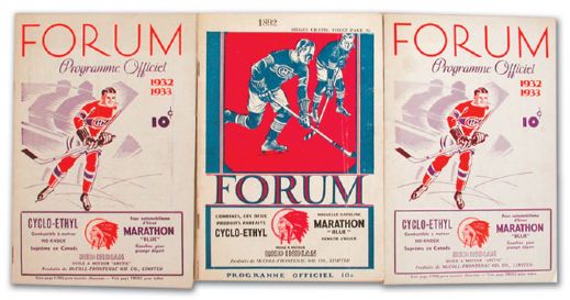 1930s Montreal Canadiens Program Collection of 3