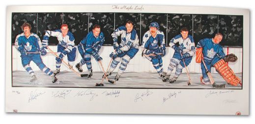 Toronto Maple Leafs Limited Edition Lithograph Signed by 7 HOFers