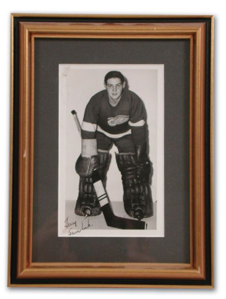 Terry Sawchuk Autographed Detroit Red Wings Photo