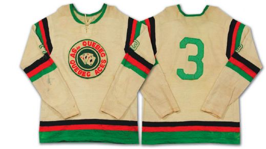 Joe Croziers 1951-52 Quebec Aces Game Worn Wool Jersey