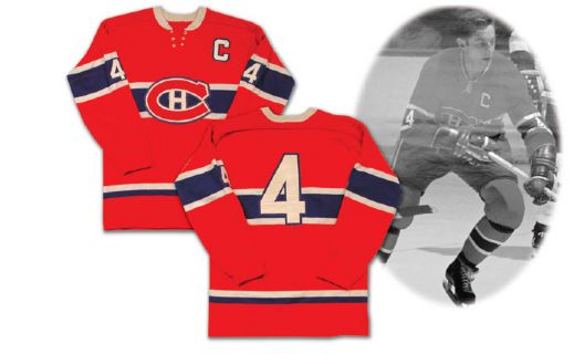 Jean Beliveau Circa 1968 Montreal Canadiens Game Jersey