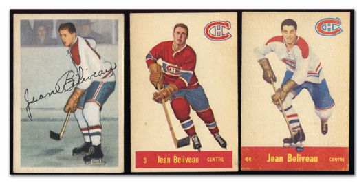 Jean Beliveau Hockey Card Collection of 23