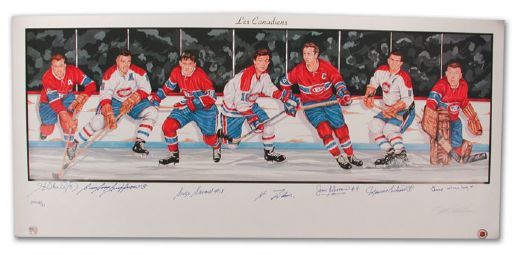 Montreal Canadiens Limited Edition Lithograph Signed by 7 HOFers