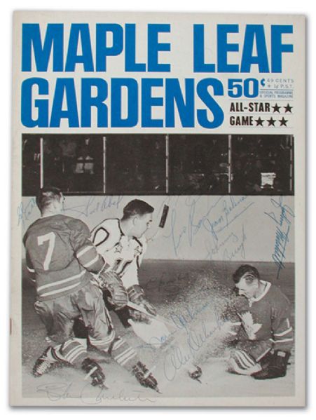 1964 All-Star Game Program Autographed by Beliveau and 9 Others