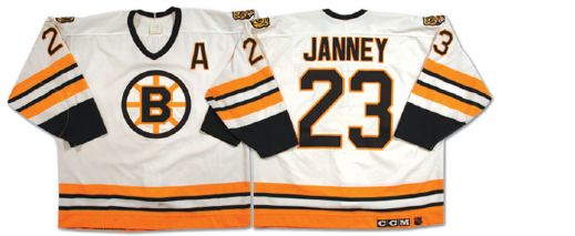 Craig Janneys 1990-91 Boston Bruins Game Worn Jersey