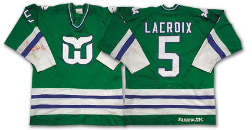 Pierre Lacroixs 1982-83 Hartford Whalers Game Worn Jersey