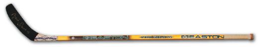1996-97 Brett Hull Autographed Easton Game Used Stick
