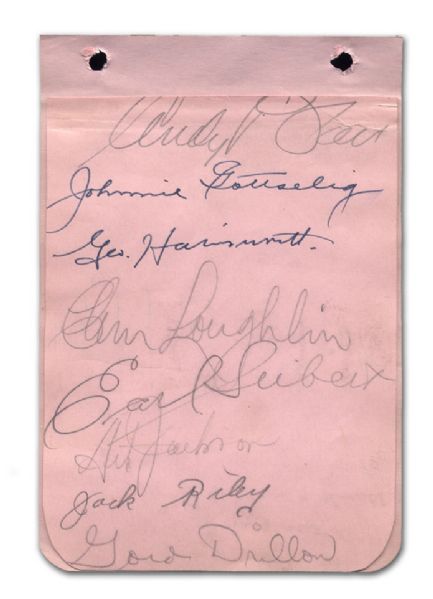 Circa 1935 Autograph Booklet Page Signed by George Hainsworth