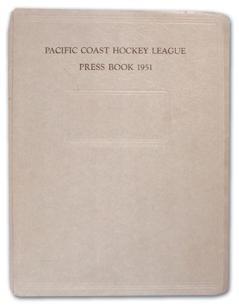 1951 PCHL Press Book Signed by Hall-of-Famer Al Leader