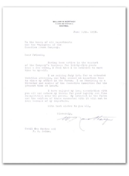 Rare Signed Letter by Hall-of-Famer William Northey