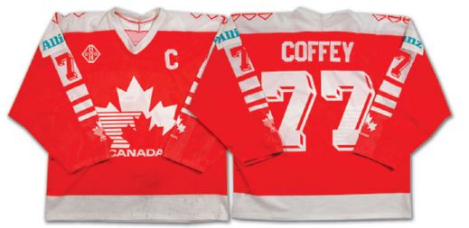 Paul Coffeys 1990 World Championships Team Canada Game Worn Jersey