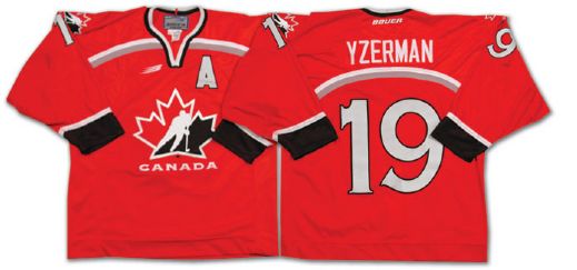 Steve Yzermans 1998 Nagano Olympics Game Worn Team Canada Jersey