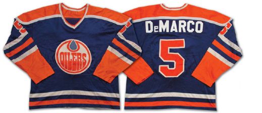 Ab DeMarcos 1977-78 WHA Edmonton Oilers Game Worn Jersey