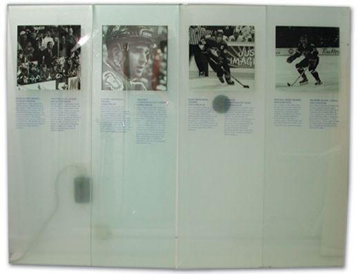 Collection of Glass Trophy Displays from the Hall of Fame (13 1/2" x 42") ADDENDUM