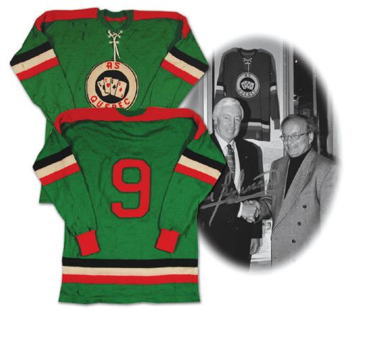 Jean Beliveaus Quebec Aces #9 Wool Game Jersey