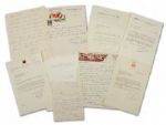 Amazing Collection of Letters and Documents Signed by Hall-Of-Famers