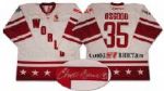 Chris Osgoods Autographed Game Worn Jersey from the Igor Larionov Farewell Game