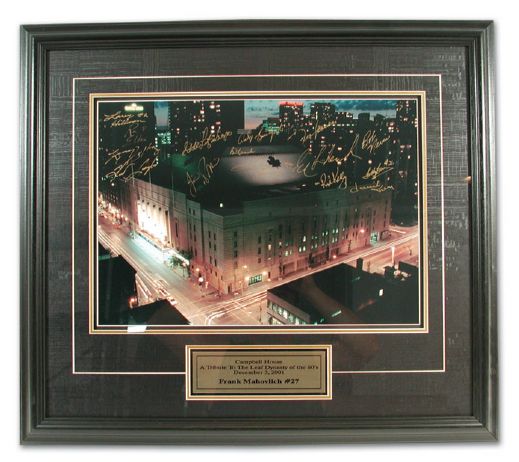 Frank Mahovlichs Autographed Framed Maple Leaf Gardens Photograph