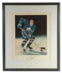 Frank Mahovlichs Autographed Lithograph & Alumni Game Worn Jersey