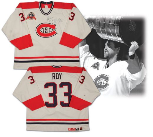 Patrick Roy 1993 Montreal Canadiens Stanley Cup Finals Game Worn Jersey - Photo Matched!