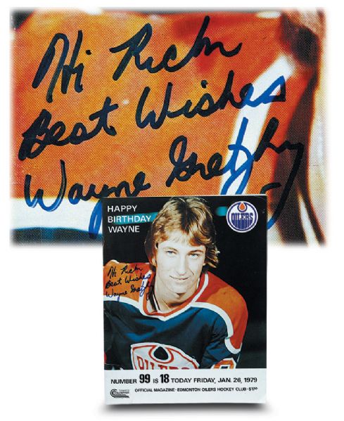 Amazing 1979 Autographed Wayne Gretzky 18th Birthday Program