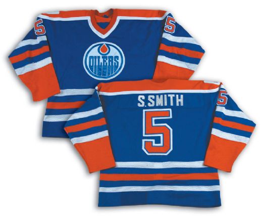 1988-89 Steve Smith Edmonton Oilers Game Worn Nike Jersey