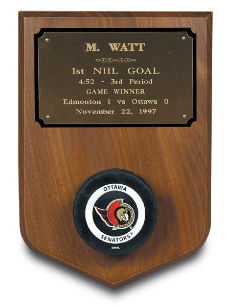 1997 Mike Watt First NHL Goal Puck