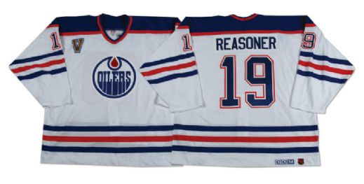 Marty Reasoners Edmonton Oilers Heritage Classic Warm-up Worn Jersey