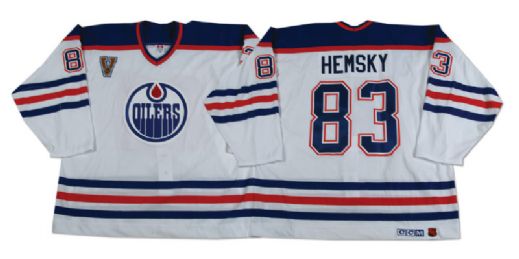 Ales Hemskys Edmonton Oilers Heritage Classic Warm-up Worn Jersey