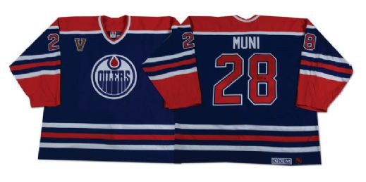 Craig Munis Edmonton Oilers Heritage Classic Mega Stars Warm-up Worn Jersey