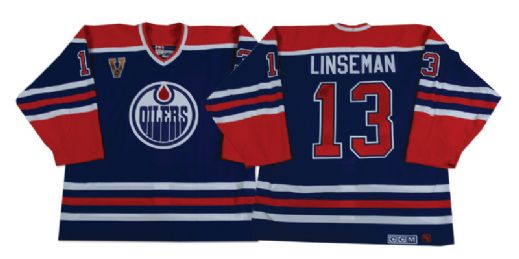Ken Linsemans Edmonton Oilers Heritage Classic Mega Stars Warm-up Worn Jersey