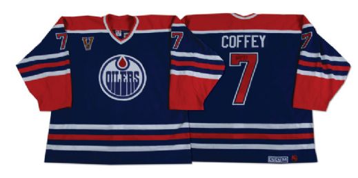 Paul Coffeys Edmonton Oilers Heritage Classic Mega Stars Warm-up Worn Jersey