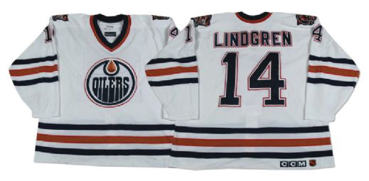 Mats Lindgrens 1997-98 Edmonton Oilers Game Worn Jersey