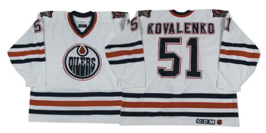 Andrei Kovalenkos 1997-98 Edmonton Oilers Game Worn Jersey