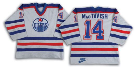 1985-86 Craig MacTavish Edmonton Oilers Game Worn Nike Jersey - Photo Matched!