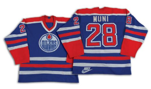 1986-87 Craig Muni Edmonton Oilers Game Worn Nike Jersey