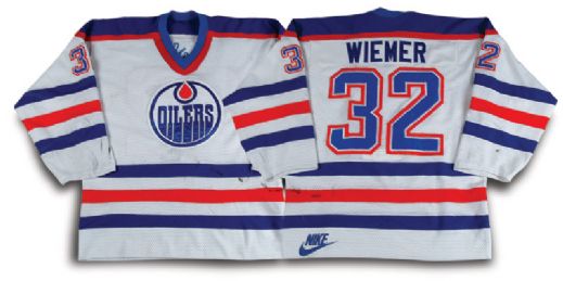 1987-88 Jim Wiemer Edmonton Oilers Game Worn Nike Jersey