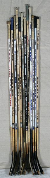 Edmonton Oilers Game Used Stick Collection of 12